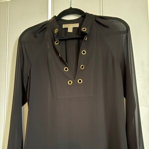 Michael by Michael Kors Black Grommet Tunic Top – Size XS – Retails $110